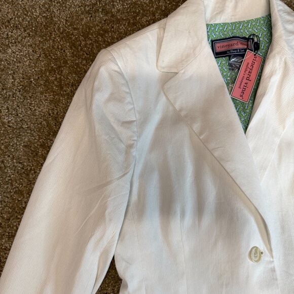 Vineyard Vines Katama Corded Blazer Jacket Womens Small White Single Breasted - Picture 3 of 14